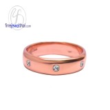 แหวนพิงค์โกลด์ แหวนคู่ แหวนเพชร แหวนแต่งงาน แหวนหมั้น - R3122DPG